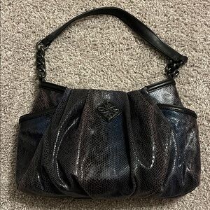 Vera Wang Purple and Blue Snakeskin Shoulder Bag